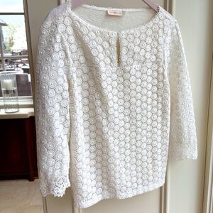 Tory Burch Cotton/Linen/Silk Medallion Pullover